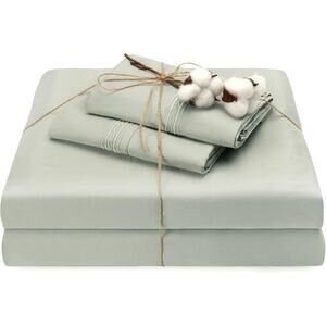 Elegant Cotton 100% Organic Cotton Sheet Set King Sage Green - NEW